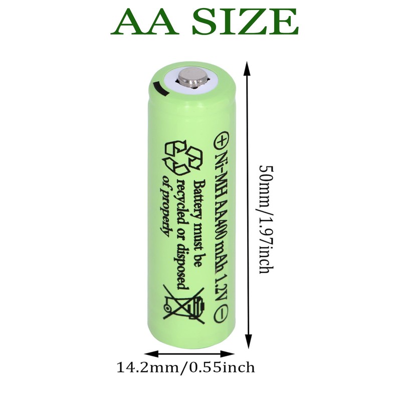 16 Packs Solar Lights AA Batteries 1.2Vots 400mah Ni-MH,Rechargeable Double