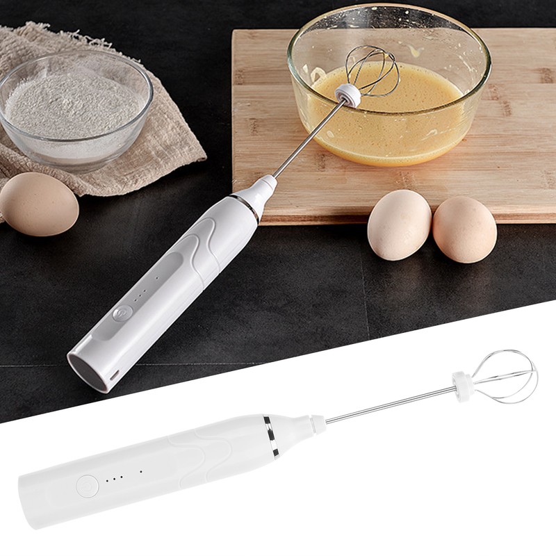 Electric Milk Frother USB Charging 3 Speeds Egg Beater Handheld
