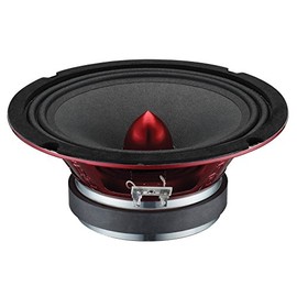 DS18 PRO-X6BM Loudspeaker - 6.5", Midrange, Red Aluminum Bullet, 500W Max, 250W RMS, 8 Ohms - Premium Quality Audio Door Speakers for Car or Truck Stereo Sound System (1 Speaker)