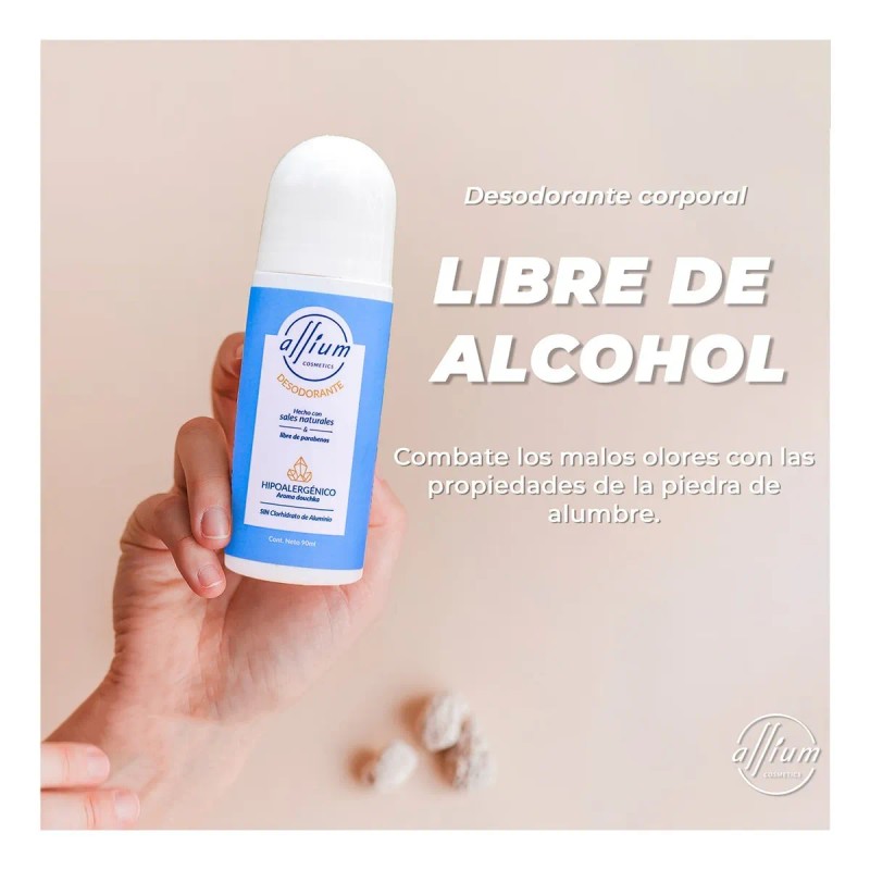 Desodorante Roll On Allium Axilas Libre Aluminio Sin Aroma Pack