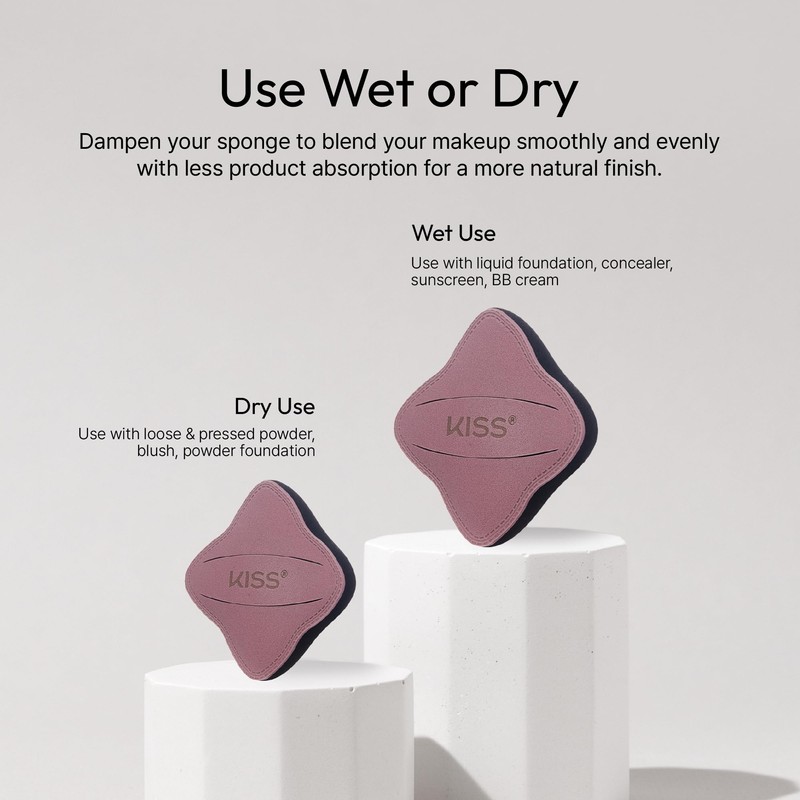 Kiss New York 2 Pcs Fingerblend Cloud Makeup Sponge Set