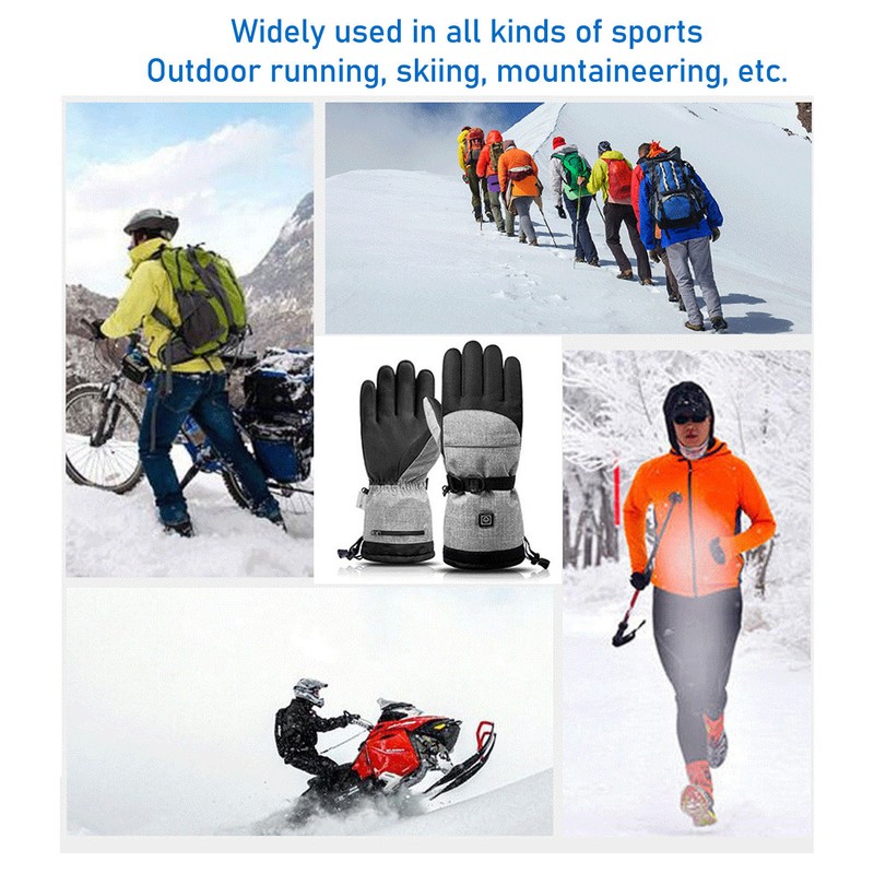 1 Pair Heated Gloves Smart Battery Powered Winter Warm Gloves