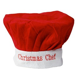 Adult Novelty Christmas Red Felt Chefs Hat (1) by Robelli