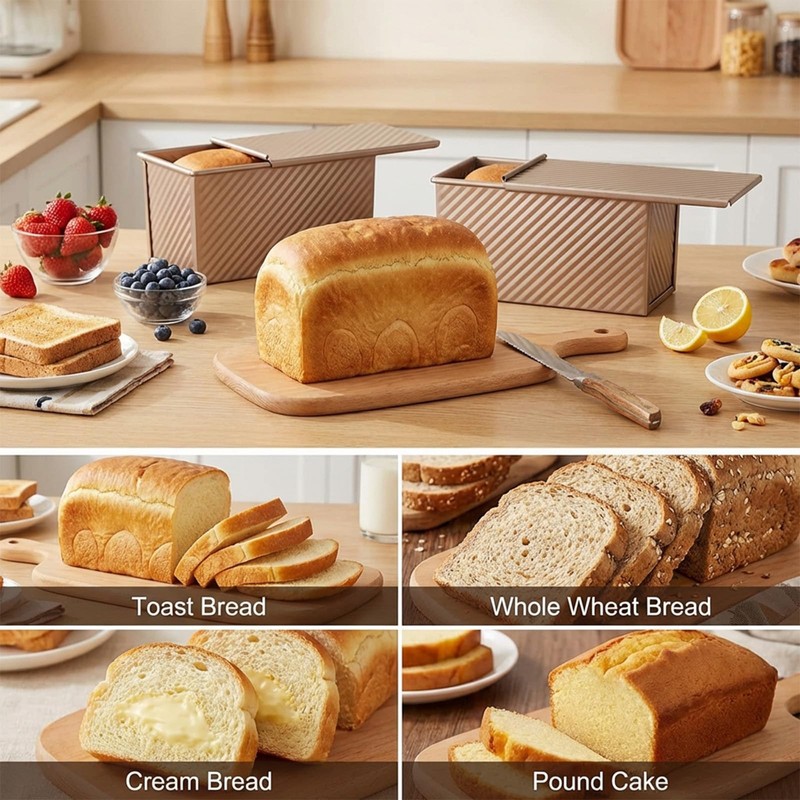 3 Pack pullman loaf pan with lid: pullman loaf pan