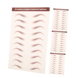 FRCOLOR Hair-like Temporary Eye Brow Stickers 4 Sheets Brown Waterproof User-friendly Brow Stickers for Women