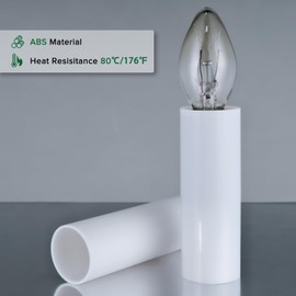 2.6 Inch Tall White Plastic Candle Covers Sleeves Chandelier Socket Covers (2-5/8 inches high / 6pcs)