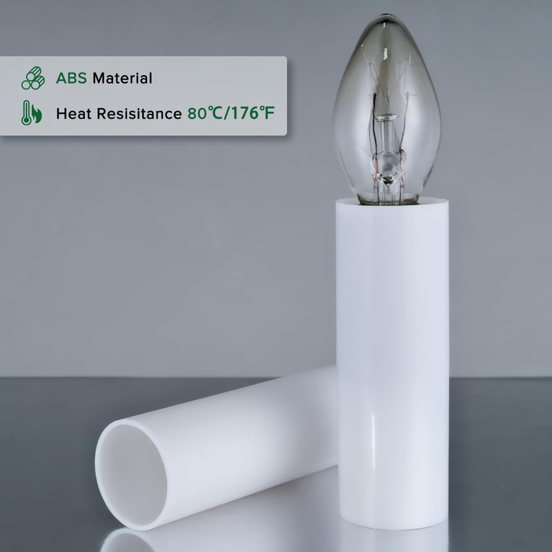 2.6 Inch Tall White Plastic Candle Covers Sleeves Chandelier Socket