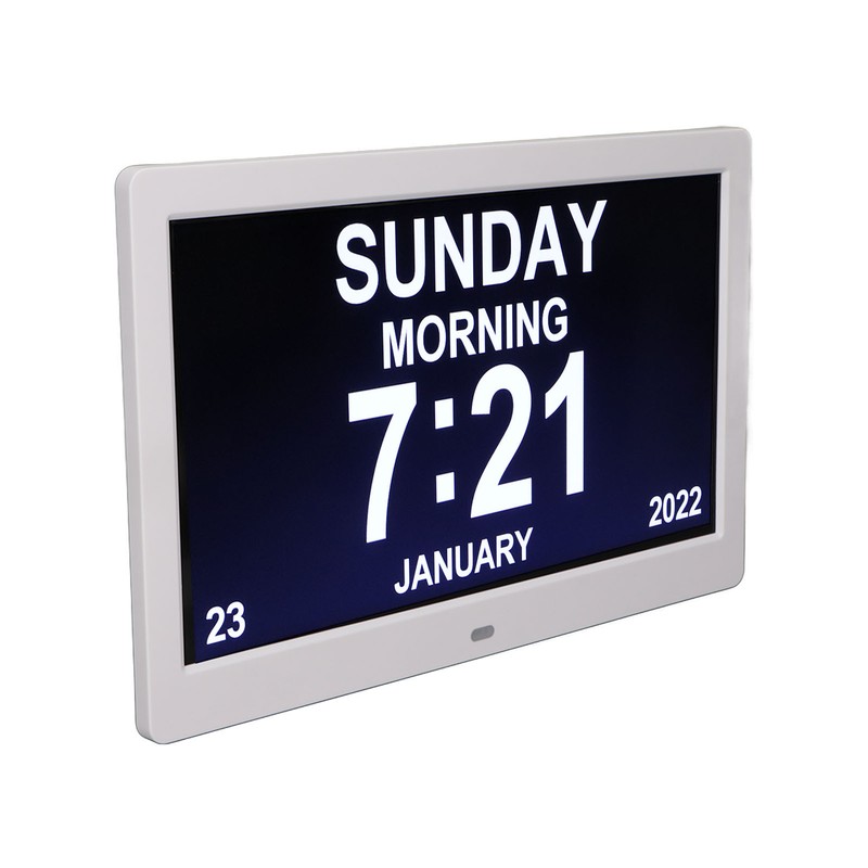 Digital Photo Frame 10in 1024x600 LCD Alarm Clock Remote Control
