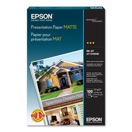 Epson Matte Presentation Paper, 27 lbs, Matte, 11 x 17, 100 Sheets/Pack