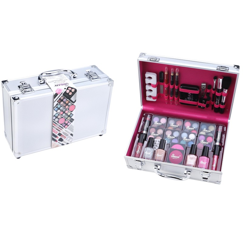 LOVE URBAN BEAUTY Dazzling Makeup Case – 60-Piece Vegan Makeup