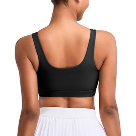 Vorcy High Impact Sports Bras for Women Running Bra Workout Bra U Back Sports Bra Scoop Neck Padded Black