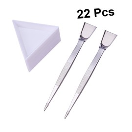 STOBOK 66pcs Jewelry Tool with Triangle Trays Diamond Scoop and Tweezer Shovel for Efficient Crafting and Display of Beads and Stones