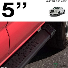 5" TI Style Matte Black Aluminum Side Step Rail Running Boards jz Compatible with 05-22 Toyota Tacoma Access (Extended) Cab