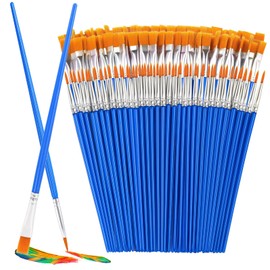 Small Paint Brushes Bulk 120 Pcs - Flat & Round Tip for Acrylic Watercolor Canvas Face Painting, Kids Classroom Art Supplies & Touch Up Kits