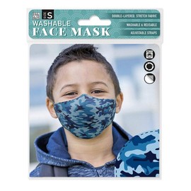 History & Heraldry Washable Reusable Face Mask - Blue Camouflage (S)