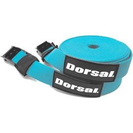 Dorsal Tie Down Straps for Roof Rack Pads Crossbars Holds Surfboards Kayaks Canoes Paddleboards Nylon 15' Feet Blue