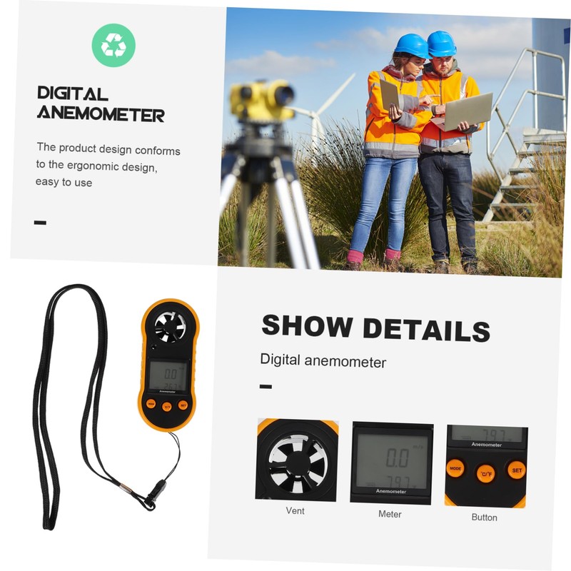 Levemolo 1 PC Handheld Digital Anemometer Compact Wind with Air