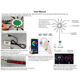 ICIH Firework LED Strip Lights Dream Color RGB Changing Music Sound Sync Bluetooth Firework Lights with Remote Control DC 5V USB LED Strip Lights for Home,Party,Storefront,Window,Holiday Decoration