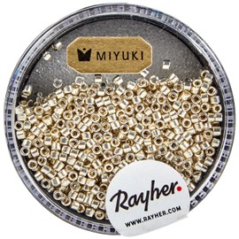RAYHER 14760606 Delica Rocailles 1.6 mm Diameter Metallic 4 g Box Silver