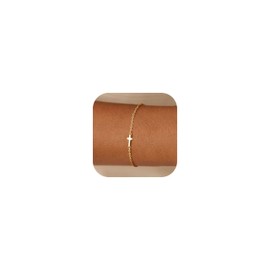 Dochais Cross Bracelet Women's - 14K Gold Plated Bracelets Waterproof Adjustable Gold/Silver Bracelet Set for Women Girls Golden Bracelet Jewellery Gift, Brass