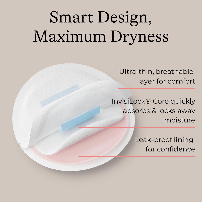 Lansinoh Stay Dry Disposable Nursing Pads, 60 Count