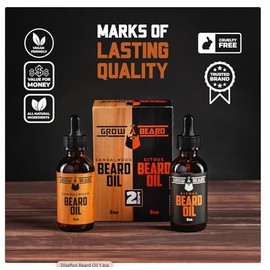 Blsamo para barba y bigote y kit de cuidado de aceite, todos los aceites naturales y orgnicos de argn y jojoba, acondicionador de cera premium        