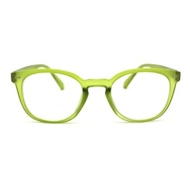 SA106 Unisex Round Keyhole Plastic Rim Bi-focal Reading Glasses +3.0 Matte Light Green