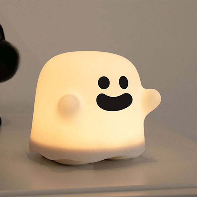 Cute Ghost Night Light Stepless Dimming USB Rechargeable Mini Kids