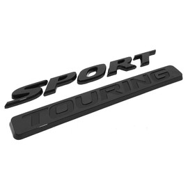 2Pc Sport Touring Rear Trunk Letter Logo Badge Emblem Nameplate (Black)