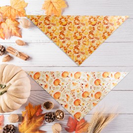 Fall Dog Cat Bandana,Thanksgiving Turkey Spice Pumpkin Bandana for Small Medium Large Dogs Pets Puppies (Small)