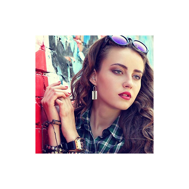 SPUNKYsoul Boho Earring (Rectangle All Silver)