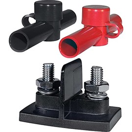 Blue Sea 2016 Dual Powerpost Cable Connectors One Black and One Red Insulator