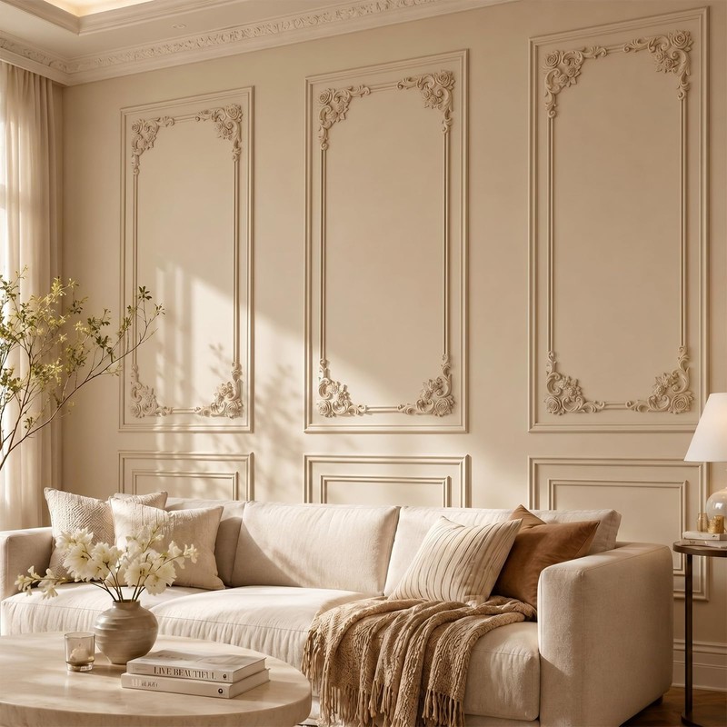 DoubleFill Wall Molding Kit Premade Molding Panel with Corner Accent,