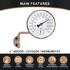 4 Inch Brass Outdoor Thermometer, Outside Decorative Thermometer for Patio,