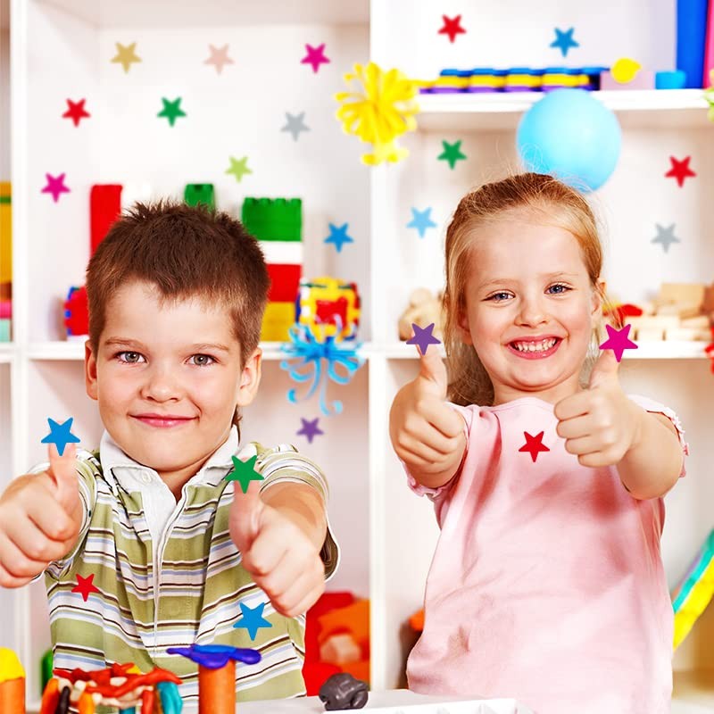 10 Colors，1800 Pack，Foil Star Metallic Stickers.0.6" Diameter.