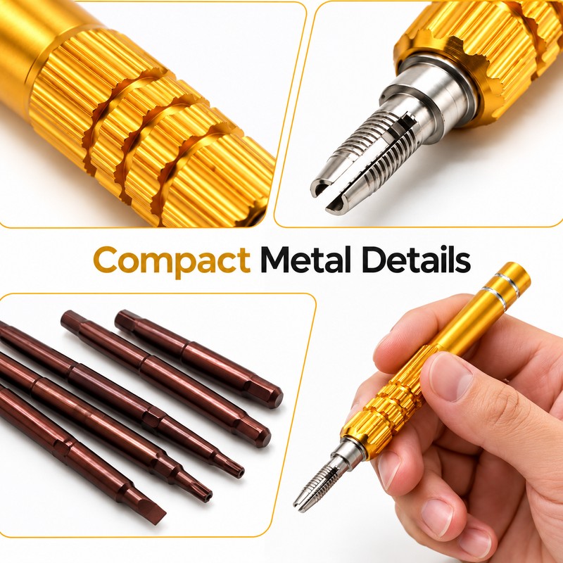 Precision Screwdriver for Phone and Electronics Repairs - Interchangeable Bits