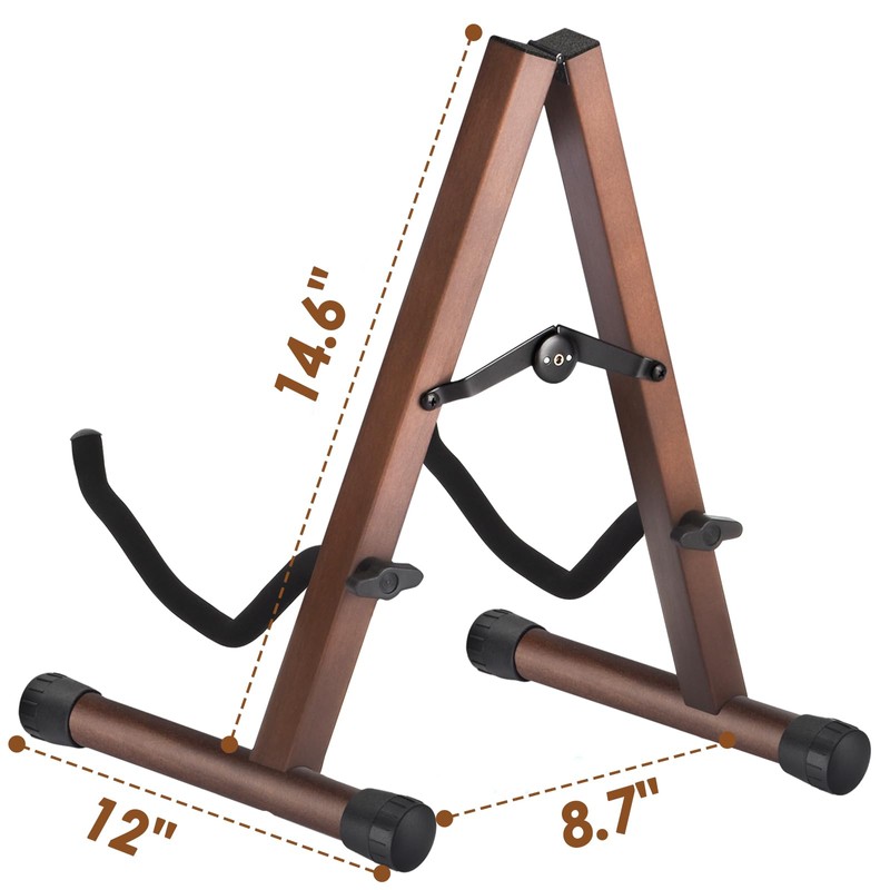 DOMMI Wooden Guitar Stand, Adjustable Acoustic Guitar Stands, A-Frame Electric