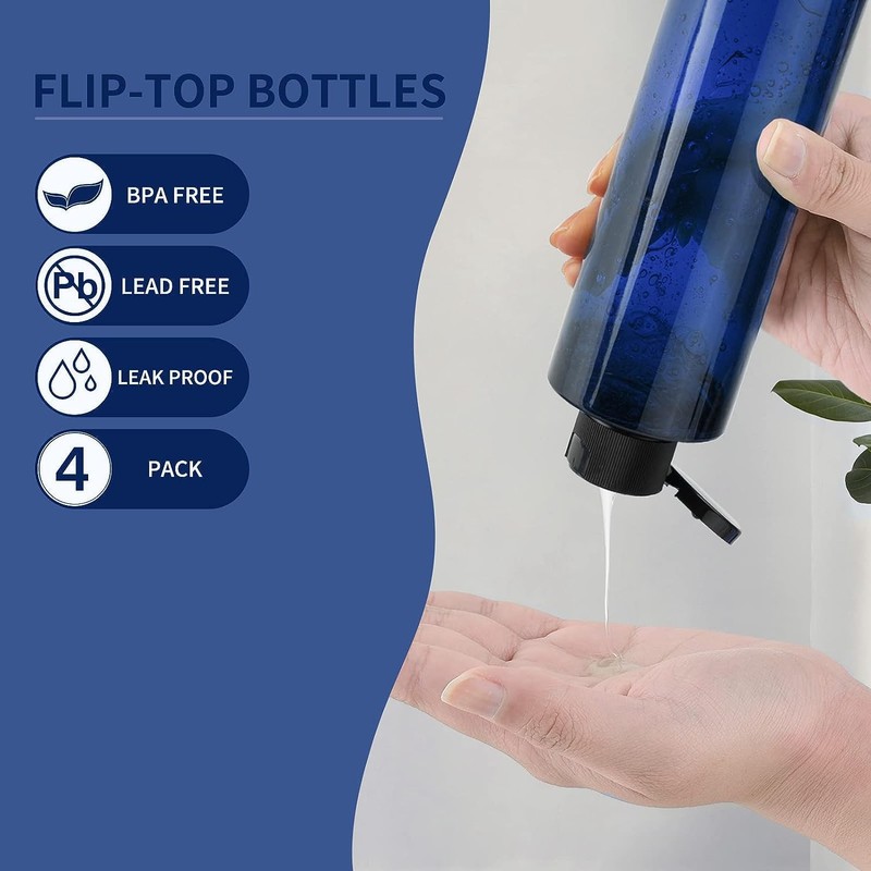 Toureal 250 ml Travel Bottle Set with Flip Cap (4
