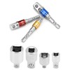 QWORK® 7pcs Impact Socket Adaptor Set, 1/4", 1/2", 3/8" Socket