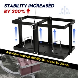 Gas Can Holder for Trailer, Fuel Jug Holder, with 4 Fixed Columns and Locking Straps, Fit for Holding Two 5 to 5.5 Gallon Gas Cans（Compatible with VP Racing 5.5 Gallon Fuel Cans）