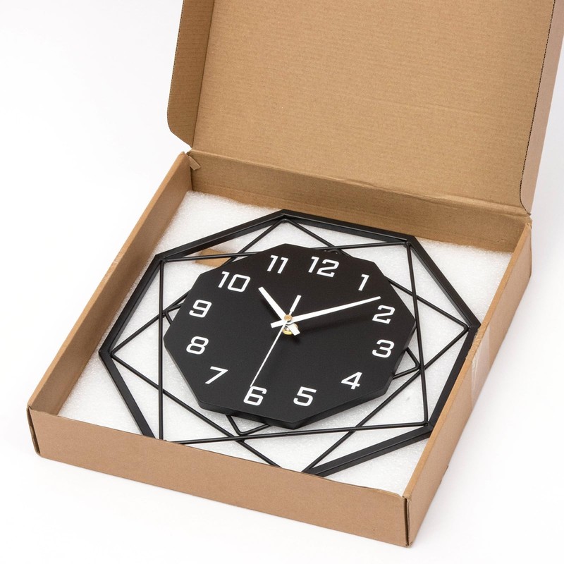 VIVILINEN 12inch Wall Clock 3D Metal Modern Wall Clock Slient