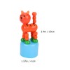 TOYANDONA 3Pcs Wooden Finger Puppet, Kids Animal Push Up Press