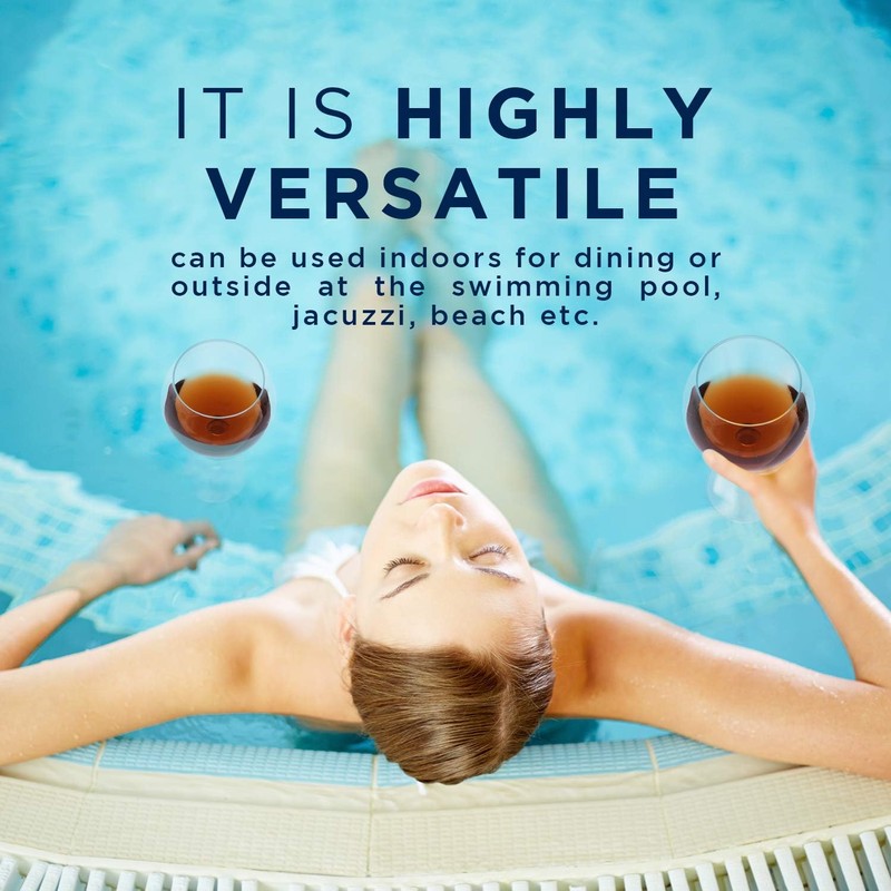 BubbleWally Floating Wine Glasses for Pool (18 Oz | Set