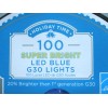 HOLIDAY TIME 100 SUPER BRIGHT BLUE LED G30 LIGHTS SET
