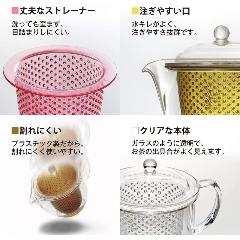 Akebono Sangyo TW-3717 Clear Teapot, 16.2 fl oz (480 ml),
