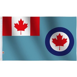 Royal Canadian Air Force Ensign Flag 3X 5 Ft Large |Both Sides Print Glossy Silk Fabric | 3' x 5' Old Canada Air Force Banner Outdoor&Indoor House Decoration Yard Gift