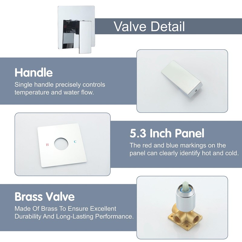 COXOVAY Single Function Shower Valve Wall Mount Shower Handle Valve