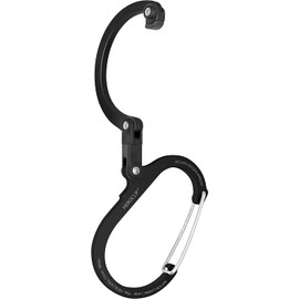 GEAR AID GEAR AID HEROCLIP Carabiner Clip and Hook (Large) for Camping, Backpack, Organization, and Garage, Stealth Black