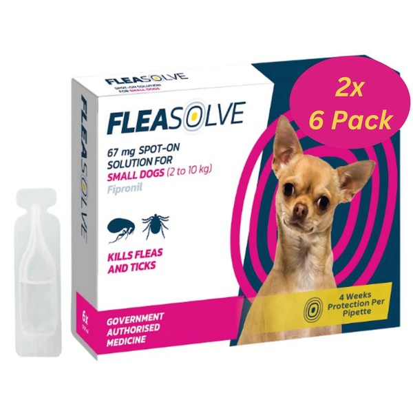 Dog Flea Treatment x12 Pipette – Small Dog - 2kg