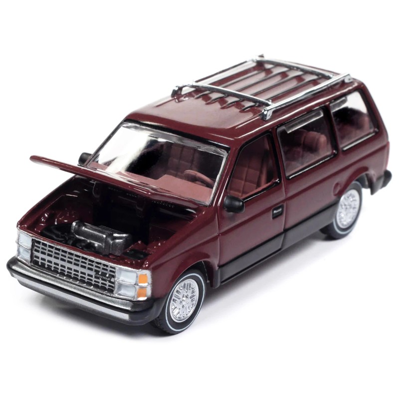 Auto World's 1/64 Scale DCD 1985 Dodge Caravan Van Crimson